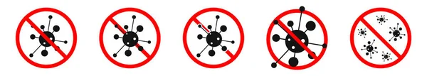 Знак Зупинки Коронавірусу Набір Значків Червоної Небезпеки Векторні Ілюстрації Знак — стоковий вектор