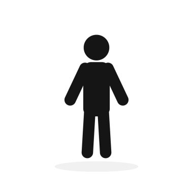 İzole edilmiş insanlar. Erkek ikonu. İnsan silueti. Vektör illüstrasyonu.