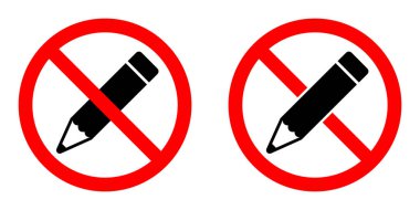 Kalem yasaktır. Kalem simgelerini durdur. Vektör çizimi. Kalem kullanamazsın.