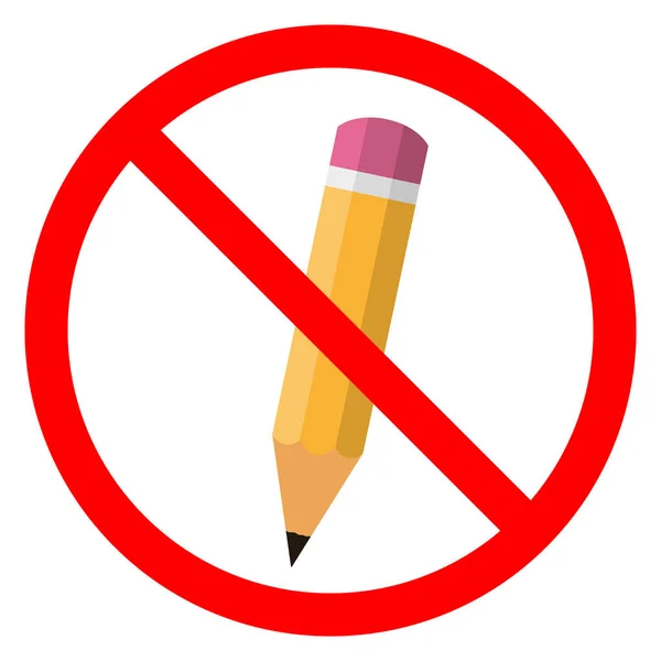 Lápis São Proibidos Pare Ícone Lápis Ilustração Vetorial Não Podes — Vetor de Stock