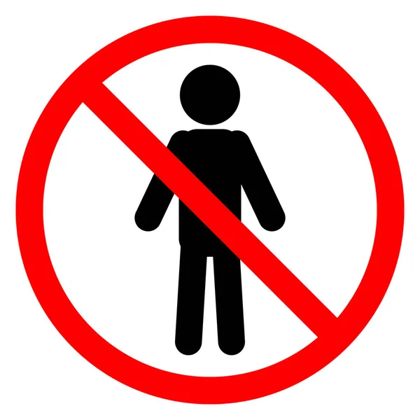 Verbod Mensen Verboden Voor Mensen Geen Toegangsbord Geen Mensen Rood — Stockvector