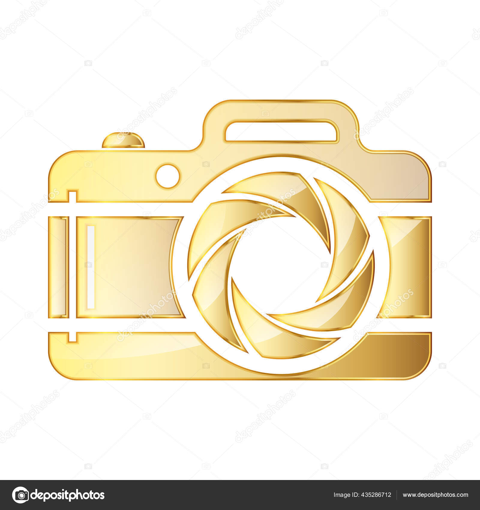 Photo Camera Icon Gold Photo Camera Icon Isolated Vector Illustration ...