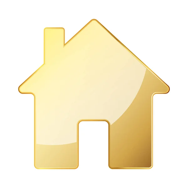 House Icon Gold Vector Illustration Gold Building Icon White Background — Stock Vector