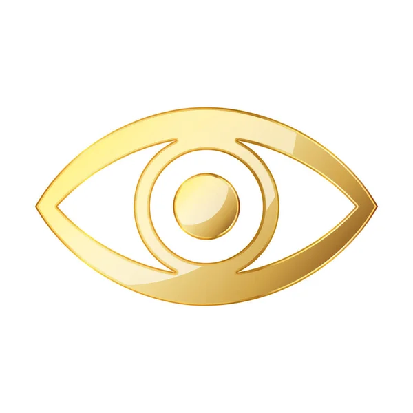 Εικονίδιο Χρυσό Ανθρώπινο Μάτι Εικονογράφηση Διανύσματος Χρυσό Σύμβολο Προβολής — Διανυσματικό Αρχείο