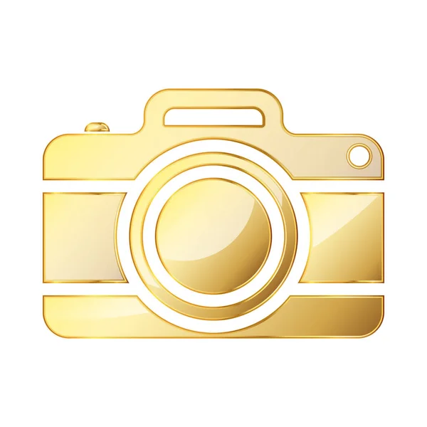 Photo Camera Icon Gold Photo Camera Icon Isolated Vector Illustration — Stock Vector