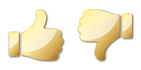 Thumb Gold Hand Icon Vector Illustration Gold Symbol Dislike — Stock Vector