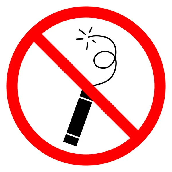 Stop Ban Red Sign Dynamite Icon Vector Illustration Forbidden Sign — Stock Vector