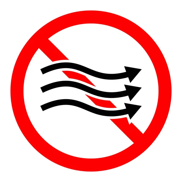 Wind Forbidden Stop Wind Icon Vector Illustration Wind Icon — Stock Vector