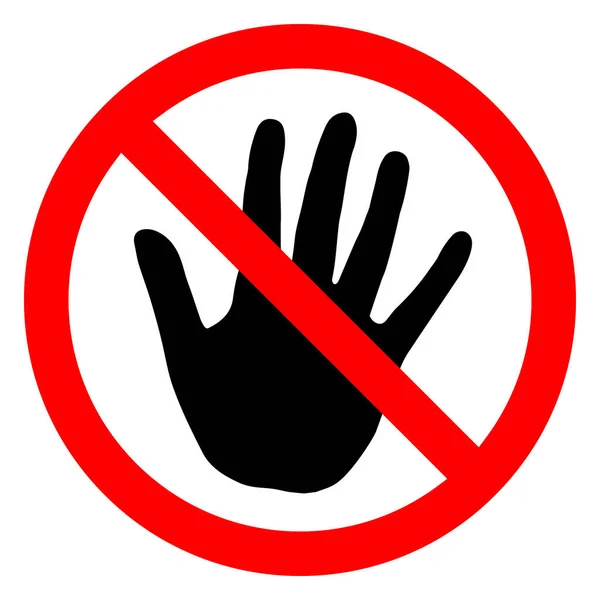 Stop Ban Red Sign Hand Icon Vector Illustration Forbidden Sign — Stock Vector