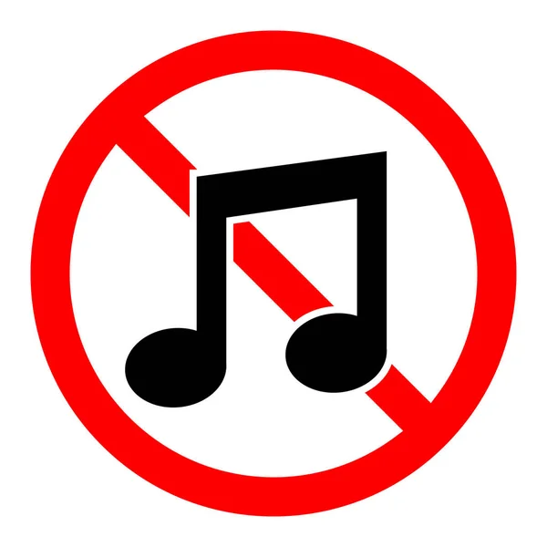Brzmi Jak Ikona Zakazu Muzyka Jest Zabroniona Stop Lub Zakaz — Wektor stockowy