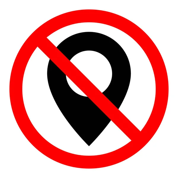 Hay Icono Gps Mapa Icono Prohibición Puntero Premio Está Prohibido — Vector de stock