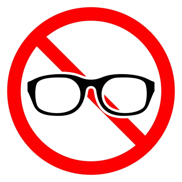 Ícone Proibição Óculos Óculos São Proibidos Pare Proíba Sinal Redondo — Vetor de Stock
