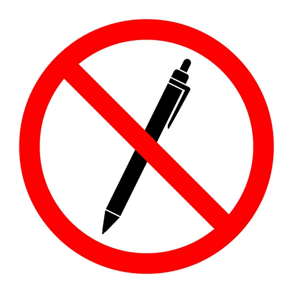 Ícone Proibição Lápis Lápis Proibido Pare Proíba Sinal Redondo Vermelho — Vetor de Stock