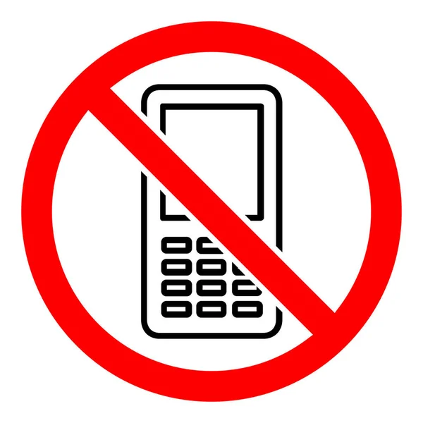 Pare Sinal Telefone Sem Telefone Nenhum Sinal Telefone Isolado Sinal — Vetor de Stock
