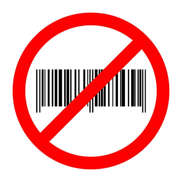 Εικονίδιο Απαγόρευσης Barcode Barcode Απαγορεύεται Διακοπή Απαγόρευση Κόκκινο Στρογγυλό Σημάδι — Διανυσματικό Αρχείο