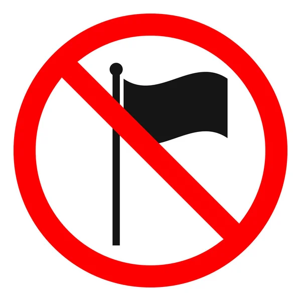 Stop Ban Red Sign Flag Icon Vector Illustration Forbidden Sign — Stock Vector