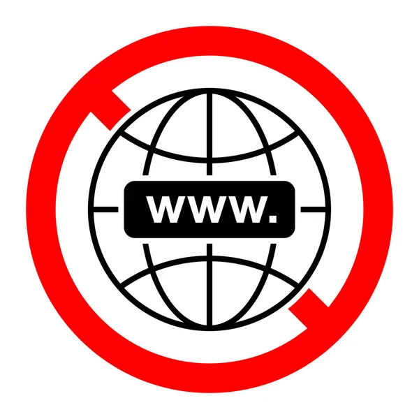 Icono Prohibición Conexión Internet Internet Está Prohibido Detener Prohibir Signo — Archivo Imágenes Vectoriales
