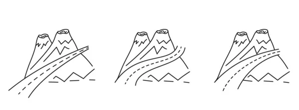 Hora Ikonou Silnice Vektorová Ilustrace Konceptuální Ikona Cestování Horská Ikona — Stockový vektor