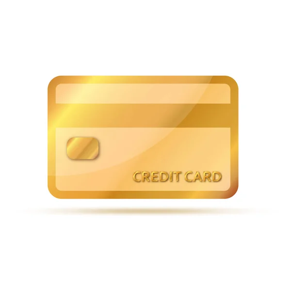 Gold Kreditkartensymbol Vektorillustration Symbol Der Kreditkarte Isoliert — Stockvektor