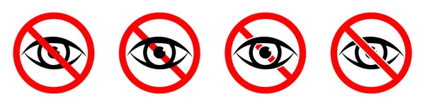 Заборонений Знак Зору Ніяких Ознак Зору Заборонений Вигляд Піктограми Дивіться — стоковий вектор