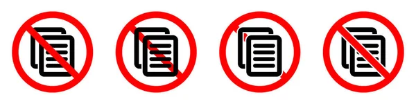 Zatrzymać Lub Zablokować Czerwony Okrągły Znak Ikoną Dokumentu Ilustracja Wektora — Wektor stockowy