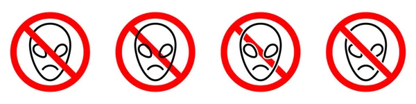 Ningún Icono Alienígena Icono Prohibición Ovni Ovni Está Prohibido Detener — Archivo Imágenes Vectoriales