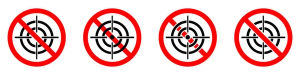 Полювання Значок Заборони Цілеспрямованість Заборонена Зупинити Або Заборонити Червоний Знак — стоковий вектор