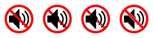 Icono Prohibición Sonido Volumen Sonido Fuerte Está Prohibido Detener Prohibir — Vector de stock