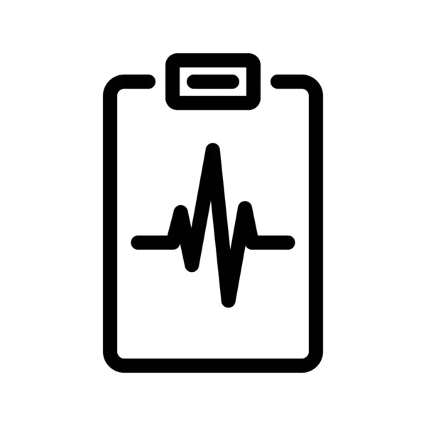 Portapapeles Con Icono Latidos Del Corazón Icono Prueba Médica Ilustración — Vector de stock