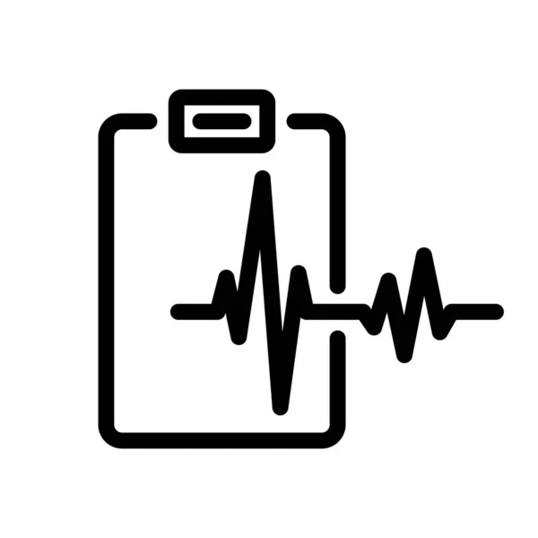 Írótábla Szívverés Ikonnal Orvosi Teszt Ikon Vektor Illusztráció Orvosi Jelentés — Stock Vector