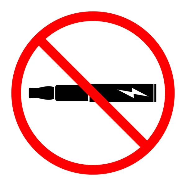 Icoon Van Een Elektronisch Sigarettenverbod Roken Verboden Stop Verbied Rood — Stockvector