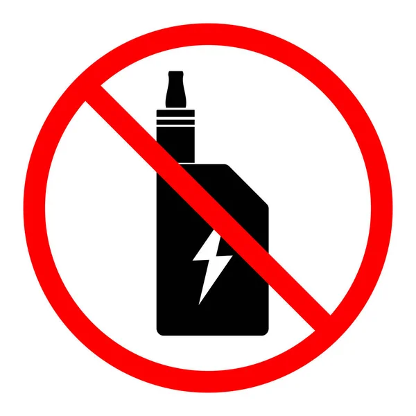 Icoon Van Een Elektronisch Sigarettenverbod Roken Verboden Stop Verbied Rood — Stockvector