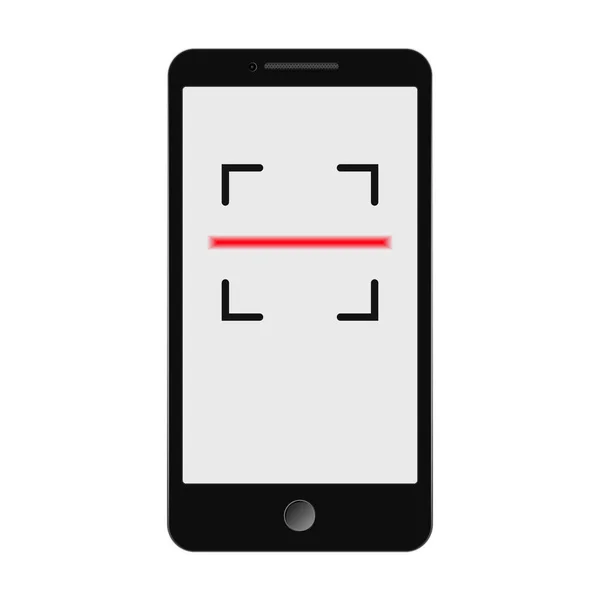 Scankonzept Telefon Smartphone Scan Symbol Vektorillustration Handytest Logo — Stockvektor