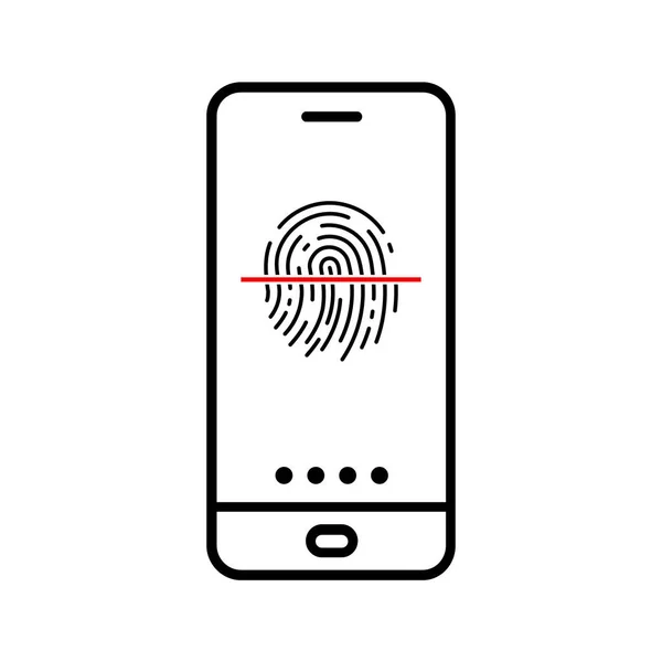 Smartphone Entriegelungssymbol Fingerabdruck Scanner Vektorillustration Handy Entsperrt Konzeptionelles Symbol — Stockvektor