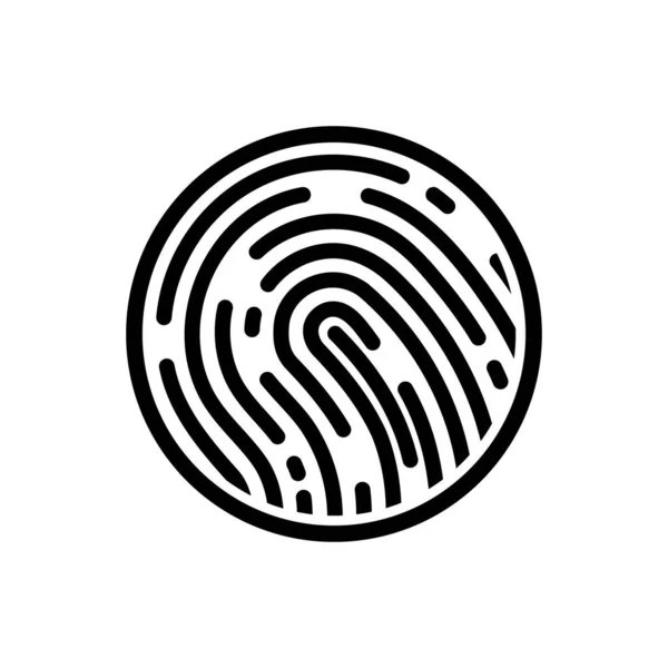 指紋アイコン 黒いサムプリントボタン 指紋認識の概念 ベクターイラスト — ストックベクタ