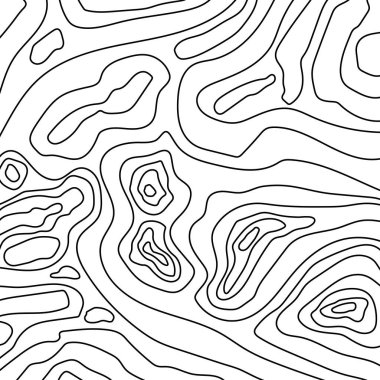 Soyut topografik harita arkaplanı. Yüksekliğin coğrafi şeması. Doğrusal arkaplan. Vektör çizimi. Biçimlendirilmiş topografik harita arkaplanı