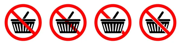 Cesta Compra Icono Prohibición Cesta Compra Está Prohibida Detener Prohibir — Archivo Imágenes Vectoriales