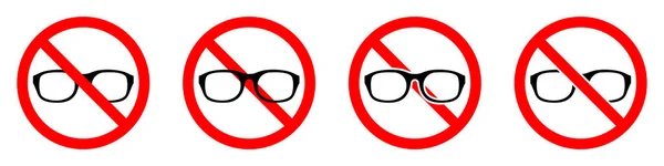 Icono Prohibición Gafas Las Gafas Están Prohibidas Detener Prohibir Signo — Archivo Imágenes Vectoriales