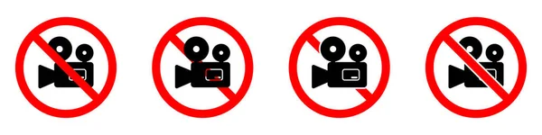 Δεν Έχουν Οριστεί Εικονίδια Κάμερας Εικονίδιο Απαγόρευσης Κάμερας Απαγορεύεται Βιντεοκάμερα — Διανυσματικό Αρχείο