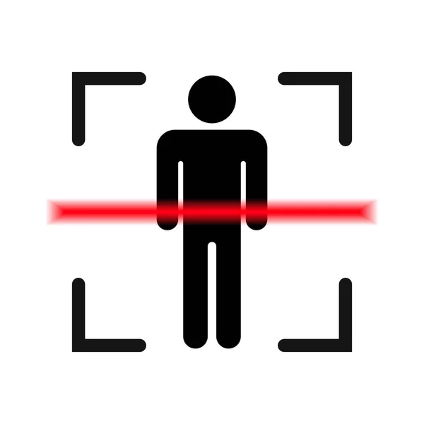 Man Scan Symbol Body Scan Logo Vektorillustration Schwarzes Sicherheitslogo — Stockvektor