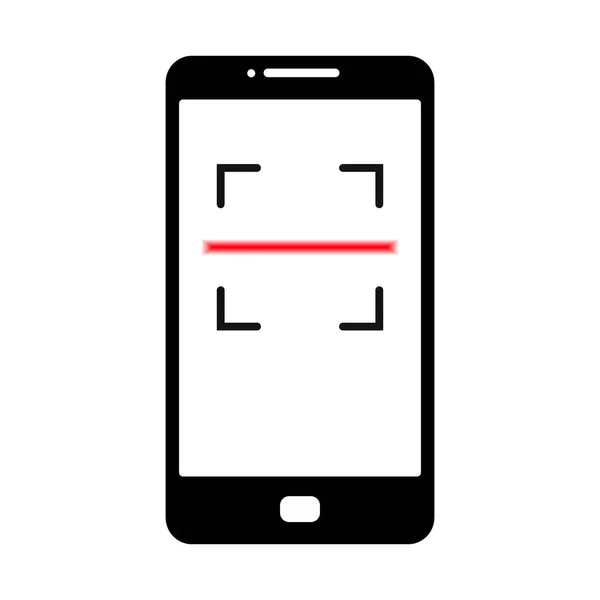 Scankonzept Telefon Smartphone Scan Symbol Vektorillustration Handytest Logo — Stockvektor