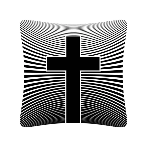 Christian Cross Icon Black Religion Logo Vector Illustration Abstract Christian — Stock Vector