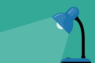 Masa lambası ikonu. Masa lambası ikonu. Vektör çizimi. Yatağın başucunda bir ışık huzmesi.