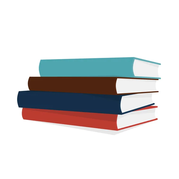 Stack Color Books Vector Illustration Pile Books Flat Style Education — Vetor de Stock