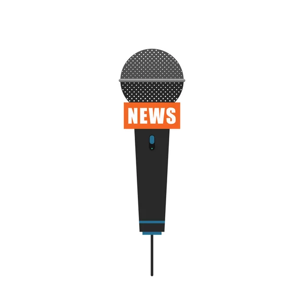 Microphone Image Isolated Radio News Interviews Vector Illustration Microphone Icon — Stock Vector