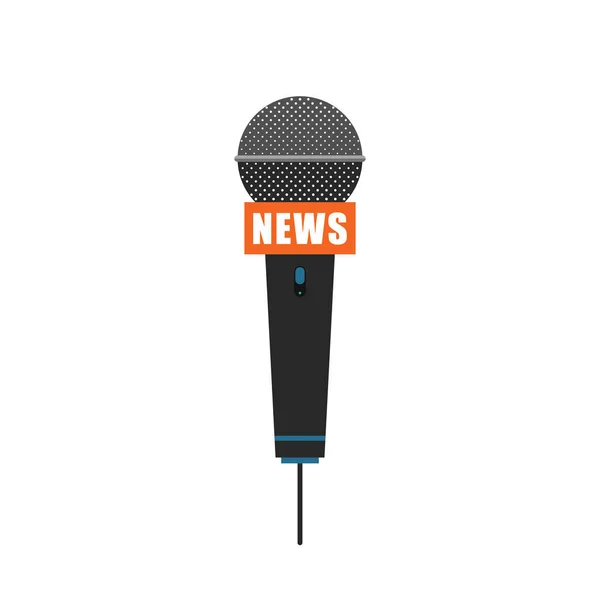 Microphone Image Isolated Radio News Interviews Vector Illustration Microphone Icon — Stockvector