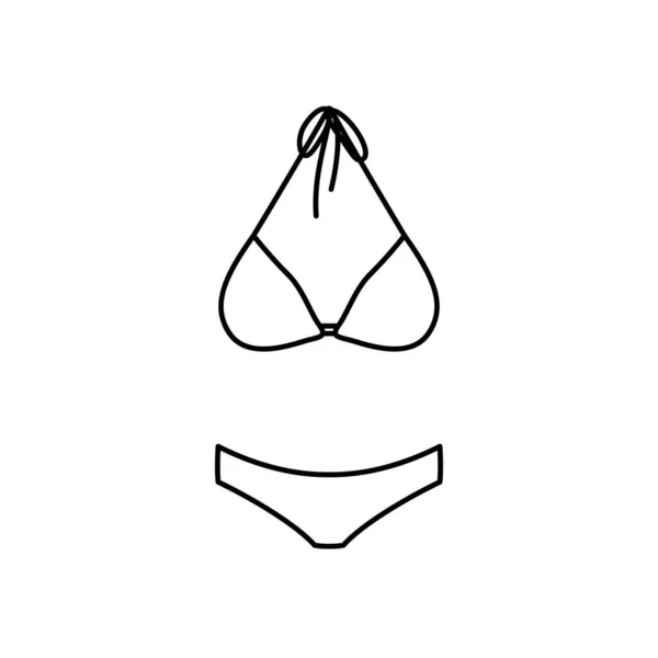 Icono Del Traje Baño Icono Traje Baño Lineal Ilustración Vectorial — Vector de stock