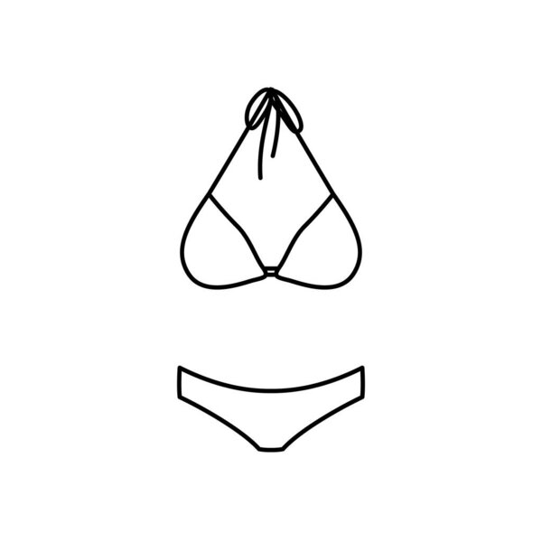 Swimsuit icon. Linear swimsuit icon. Vector illustration. Swimsuit vector icon. Black linear swimsuit icon