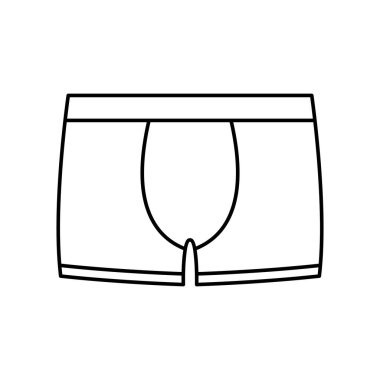 İç çamaşırı ikonu. Doğrusal erkek iç çamaşırı ikonu. Vektör çizimi. Erkek iç çamaşırı vektör ikonu. Siyah doğrusal iç çamaşırı simgesi