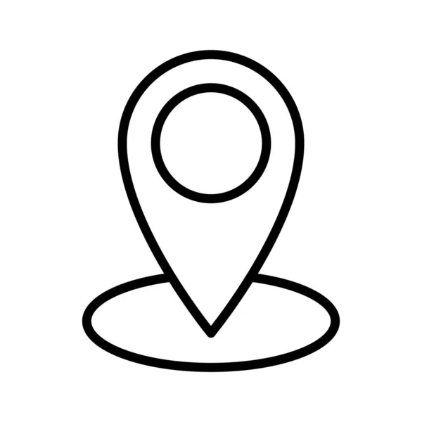 Значок Местоположения Стиле Тонкой Линии Значок Контура Навигации Изолированная Иконка — стоковый вектор